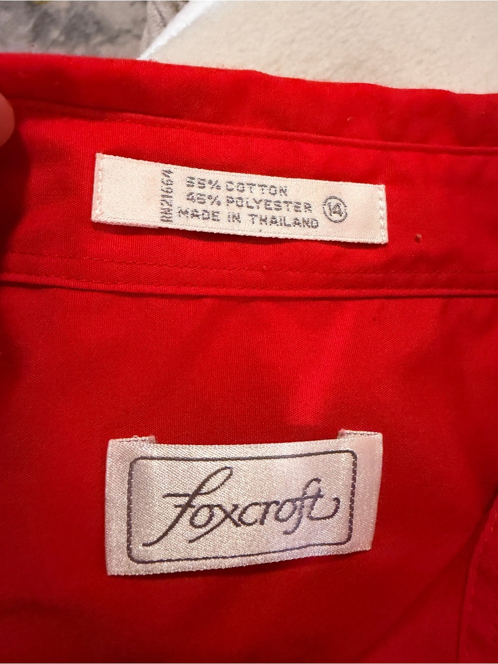 Foxcroft Red Button-Down Dress Shirt - Picture 3 of 5